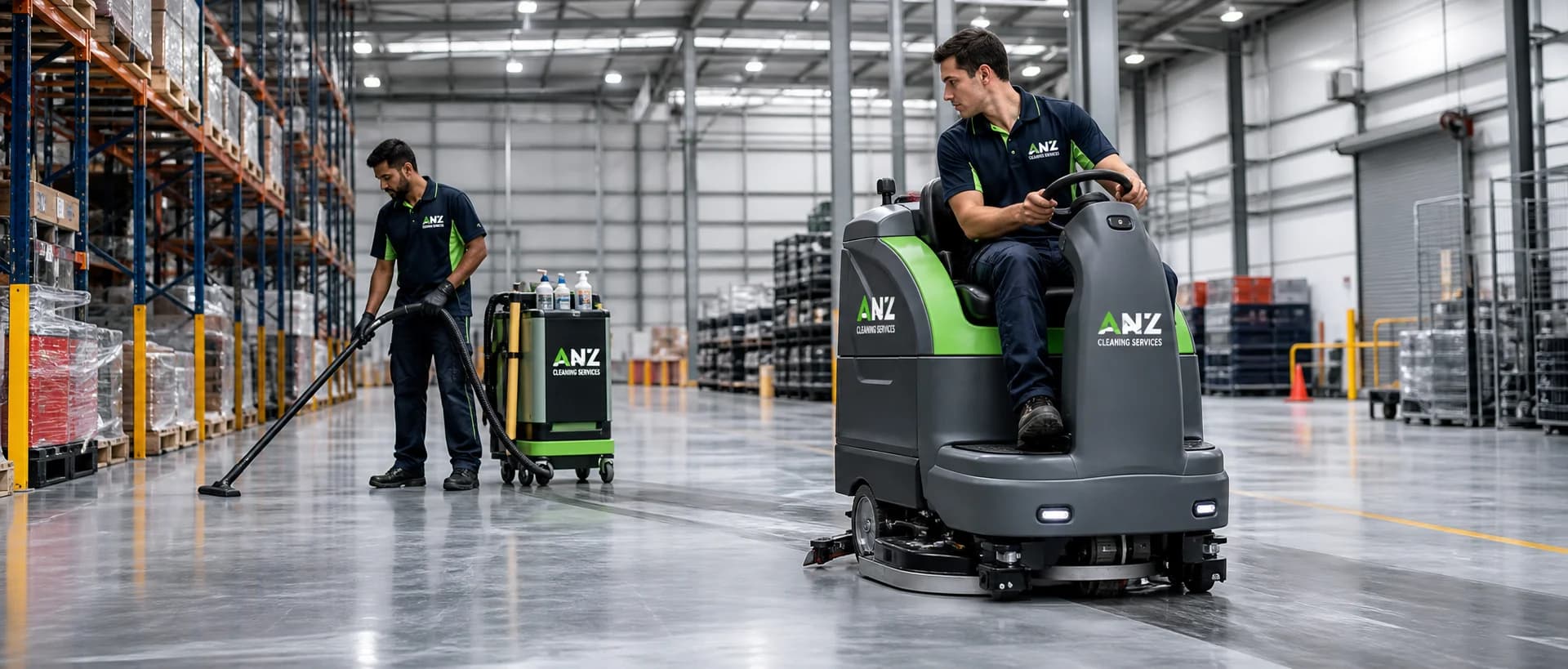 Commercial cleaning team servicing a Wetherill Park warehouse and industrial facility